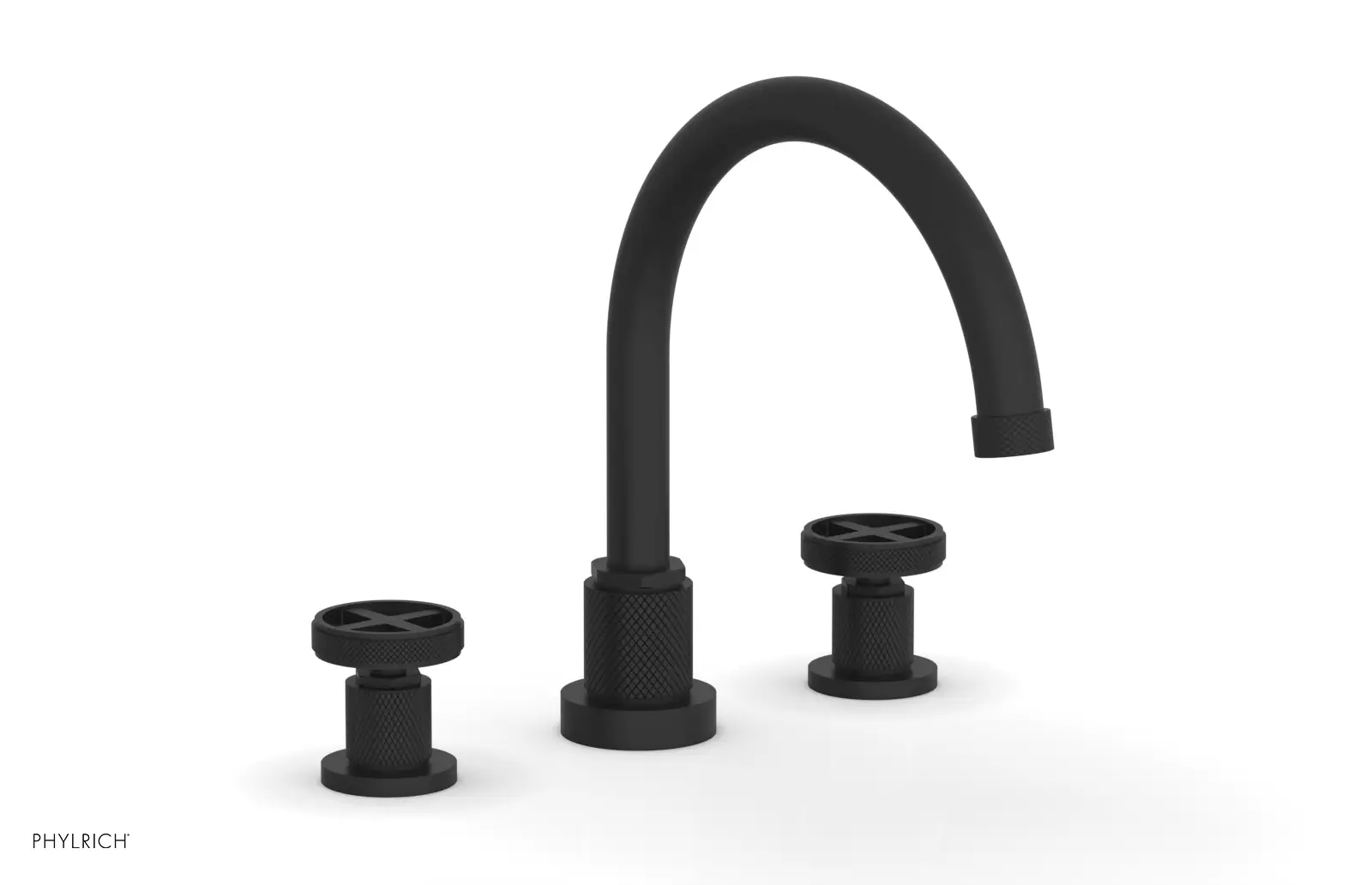 Phylrich Dustrie Knurled Deck Tub Set with Cross Handles by Phylrich