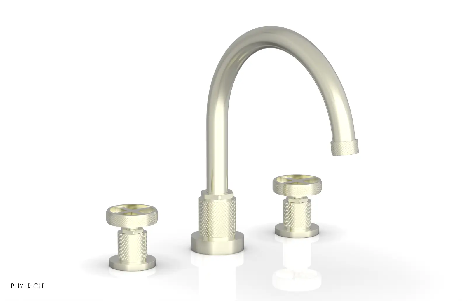 Phylrich Dustrie Knurled Deck Tub Set with Cross Handles by Phylrich