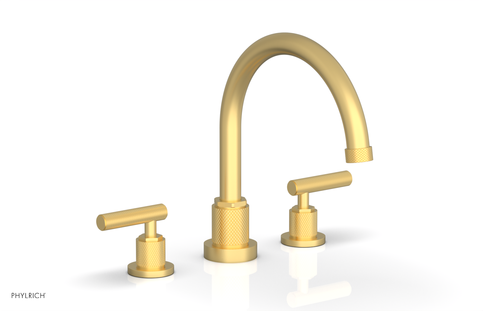 Phylrich Dustrie Knurled Deck Tub Set with Lever Handles by Phylrich