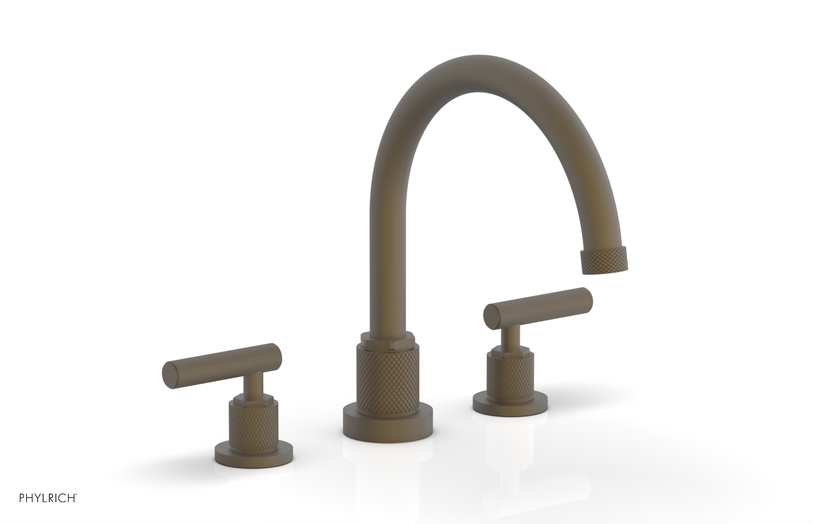 Phylrich Dustrie Knurled Deck Tub Set with Lever Handles by Phylrich