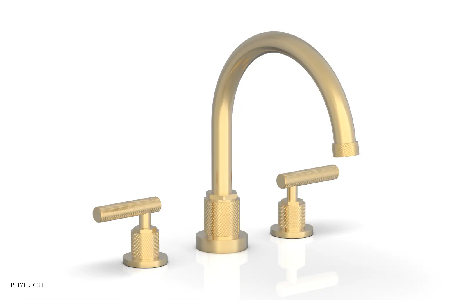 Phylrich Dustrie Knurled Deck Tub Set with Lever Handles by Phylrich