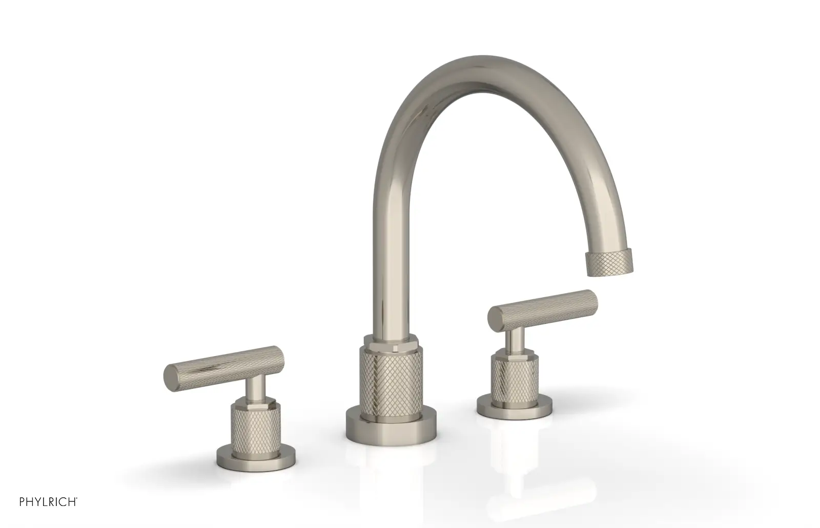 Phylrich Dustrie Knurled Deck Tub Set with Lever Handles by Phylrich