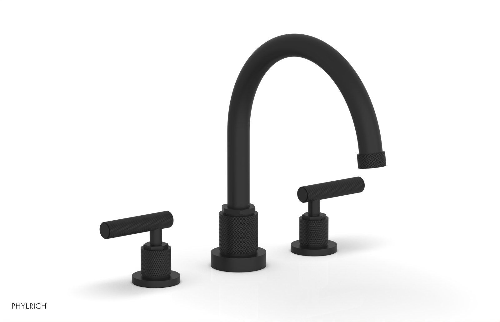Phylrich Dustrie Knurled Deck Tub Set with Lever Handles by Phylrich