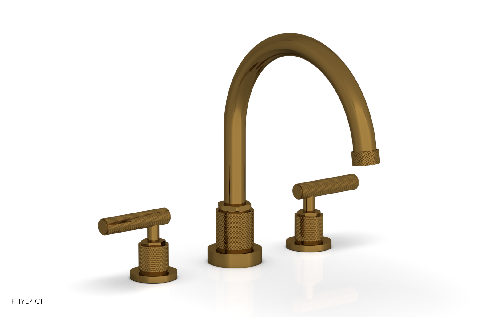 Phylrich Dustrie Knurled Deck Tub Set with Lever Handles