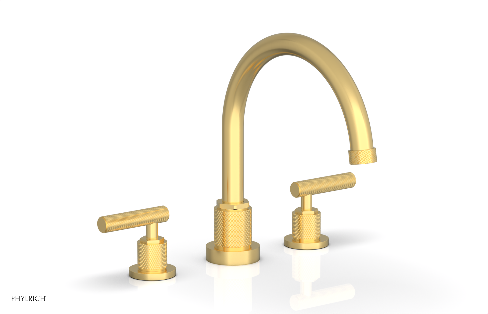 Phylrich Dustrie Knurled Deck Tub Set with Lever Handles by Phylrich