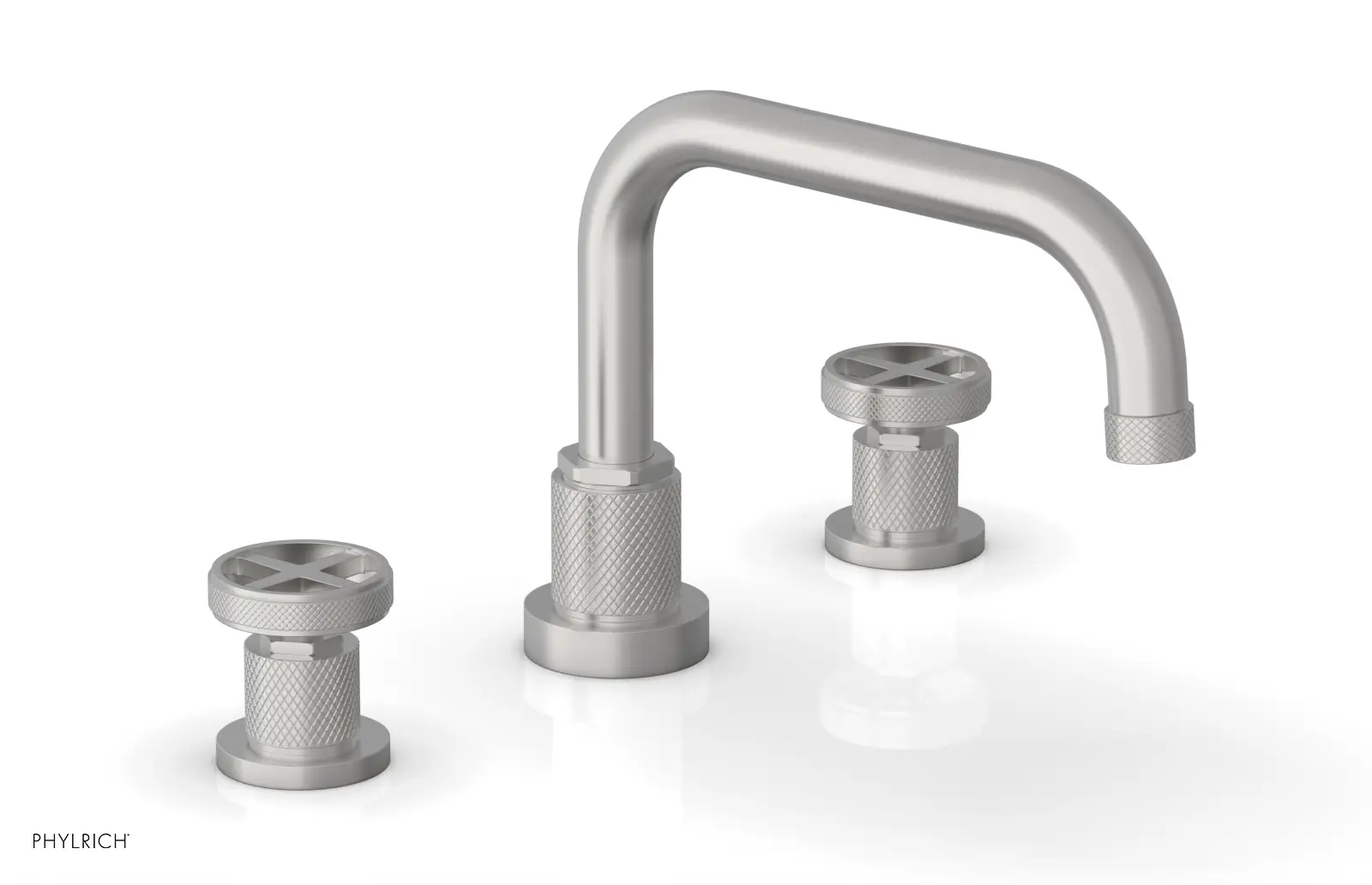Phylrich Dustrie Knurled Deck Tub Set with Cross Handles by Phylrich