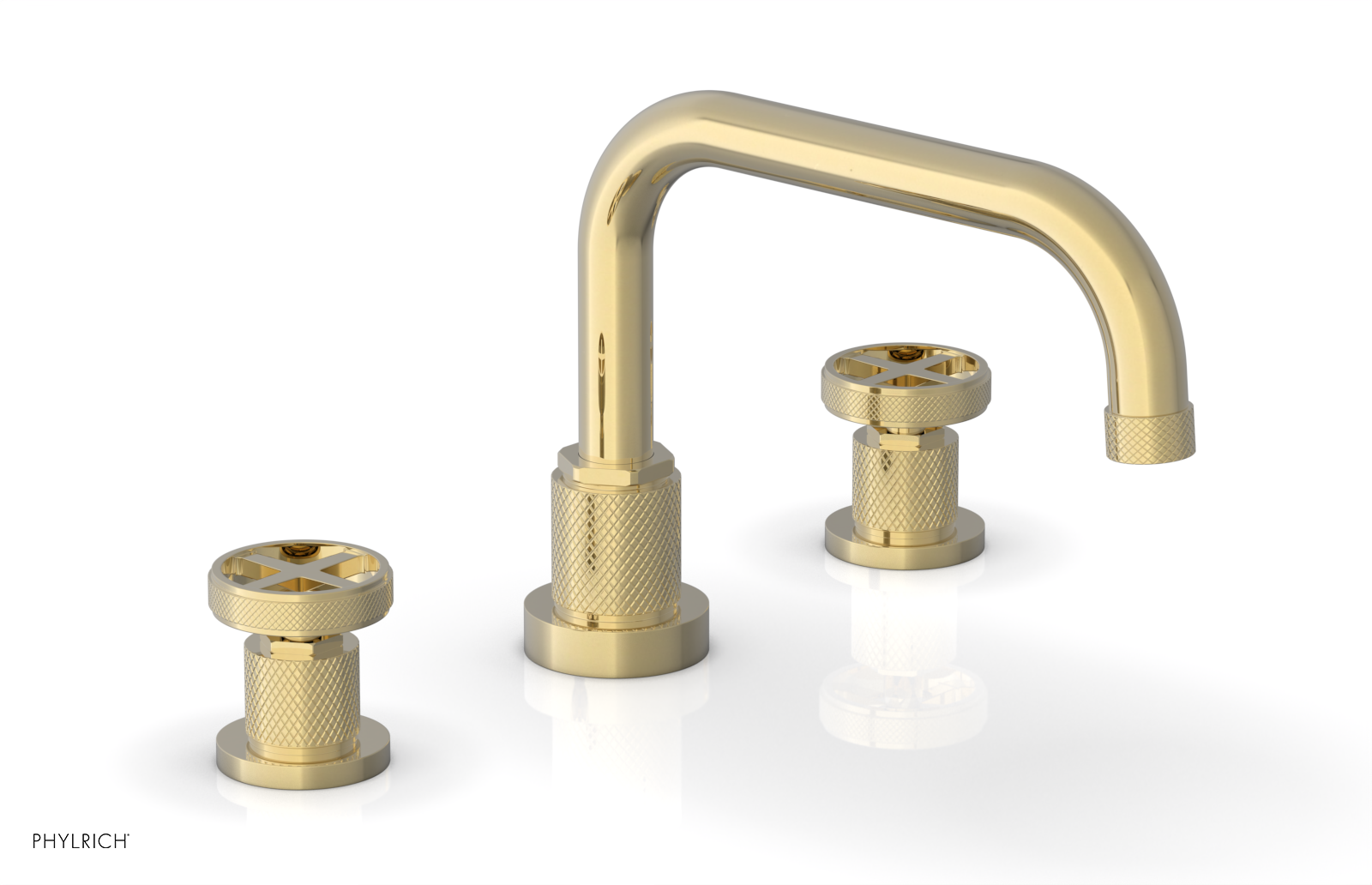 Phylrich Dustrie Knurled Deck Tub Set with Cross Handles by Phylrich