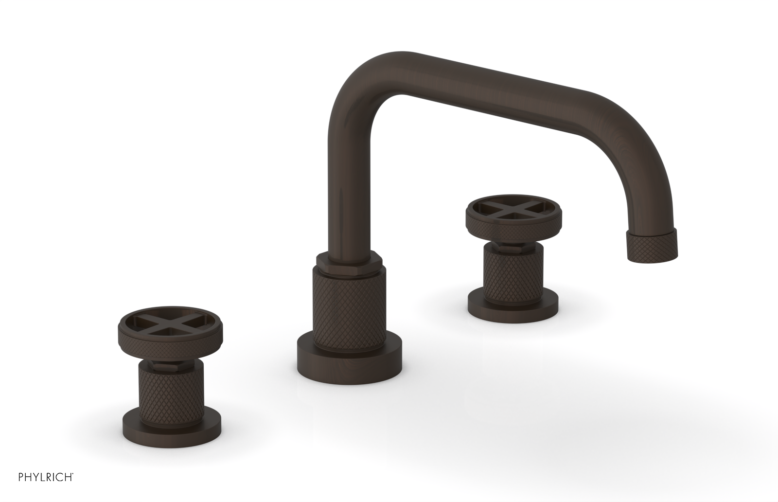 Phylrich Dustrie Knurled Deck Tub Set with Cross Handles