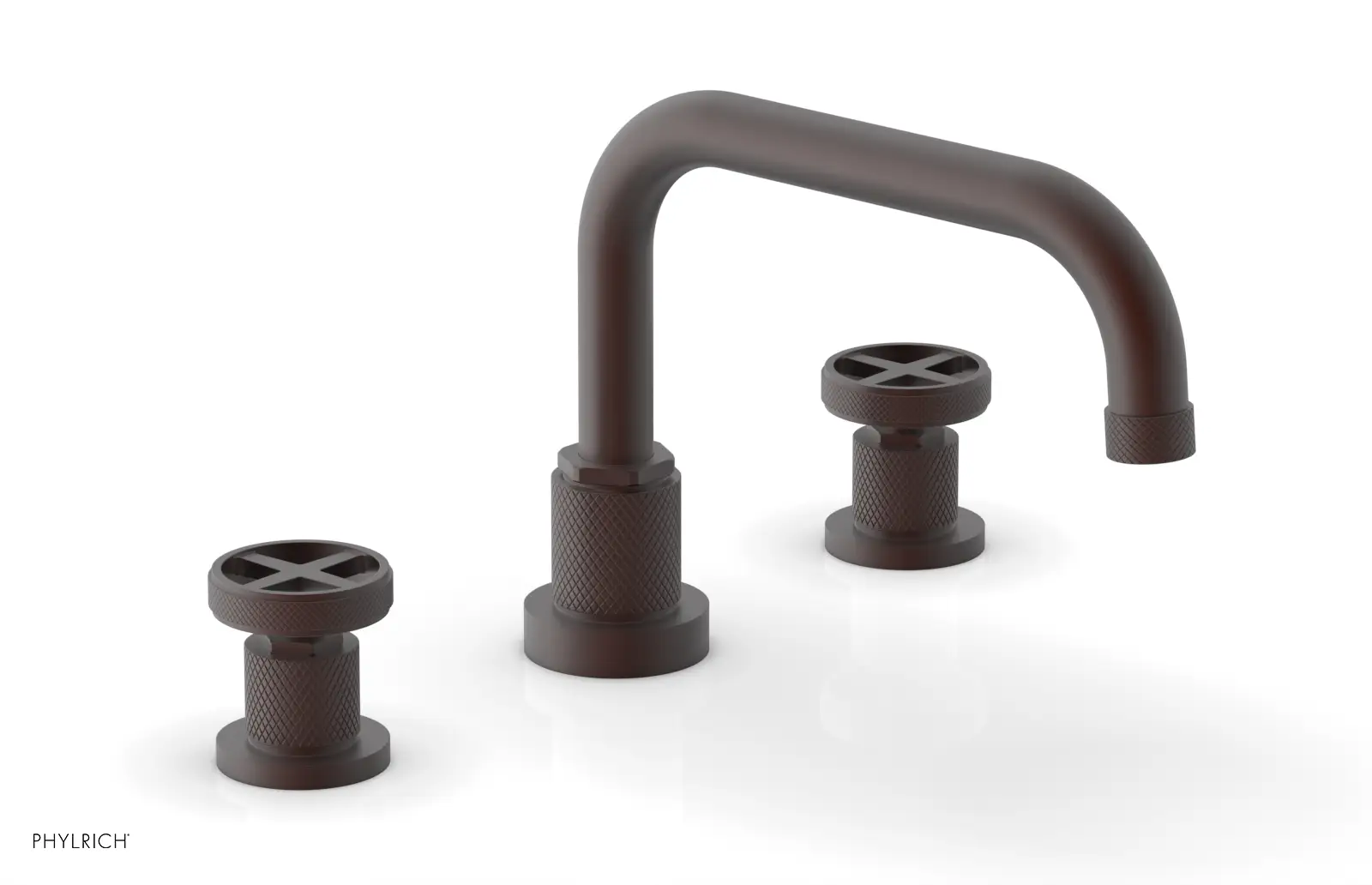Phylrich Dustrie Knurled Deck Tub Set with Cross Handles by Phylrich