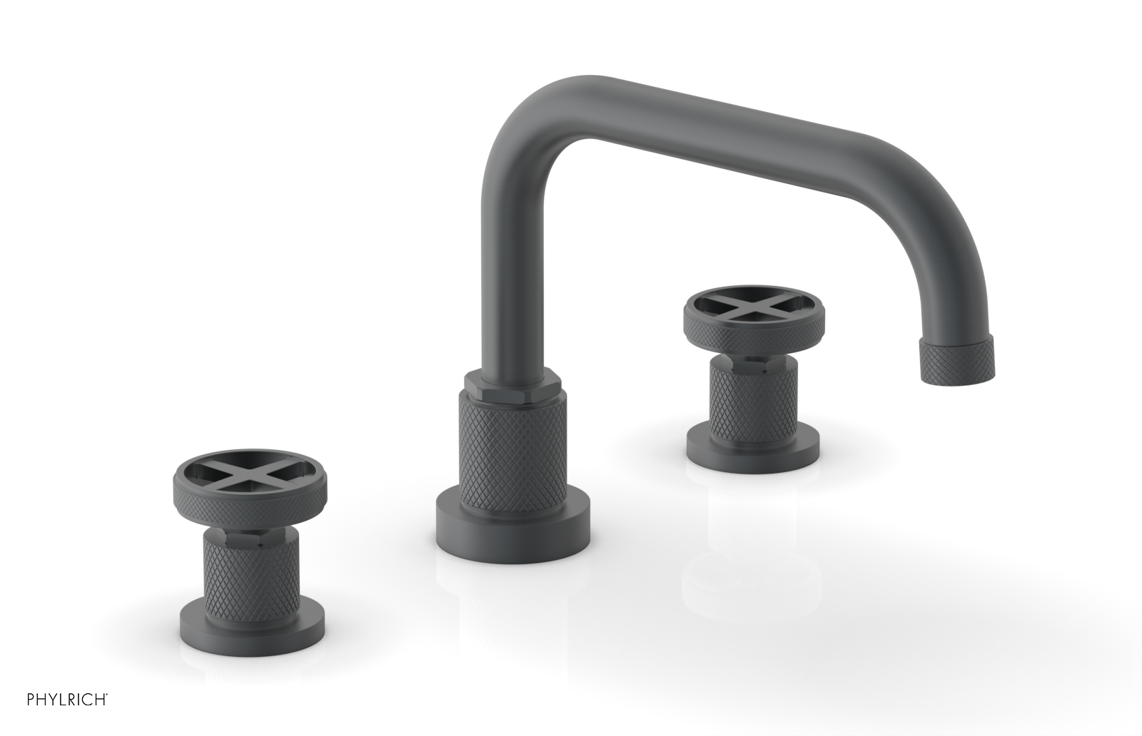 Phylrich Dustrie Knurled Deck Tub Set with Cross Handles