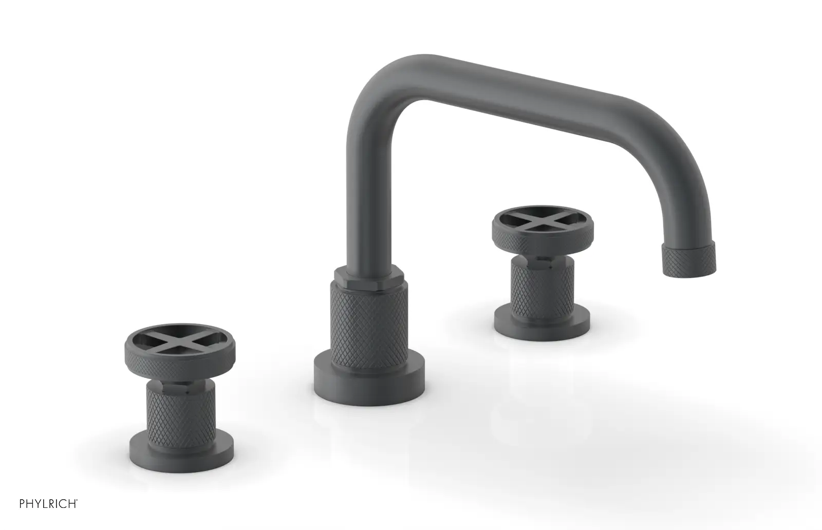 Phylrich Dustrie Knurled Deck Tub Set with Cross Handles by Phylrich