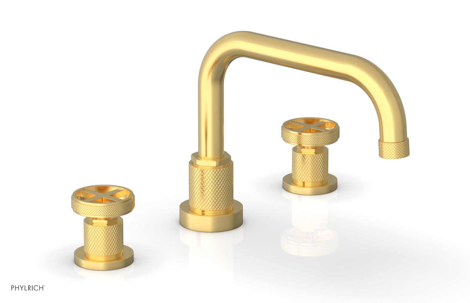 Phylrich Dustrie Knurled Deck Tub Set with Cross Handles by Phylrich