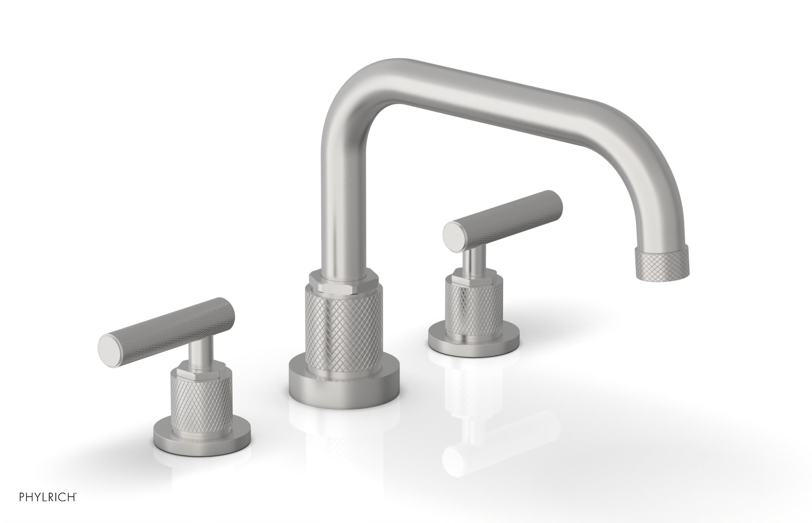 Phylrich Dustrie Knurled Deck Tub Set with Lever Handles by Phylrich