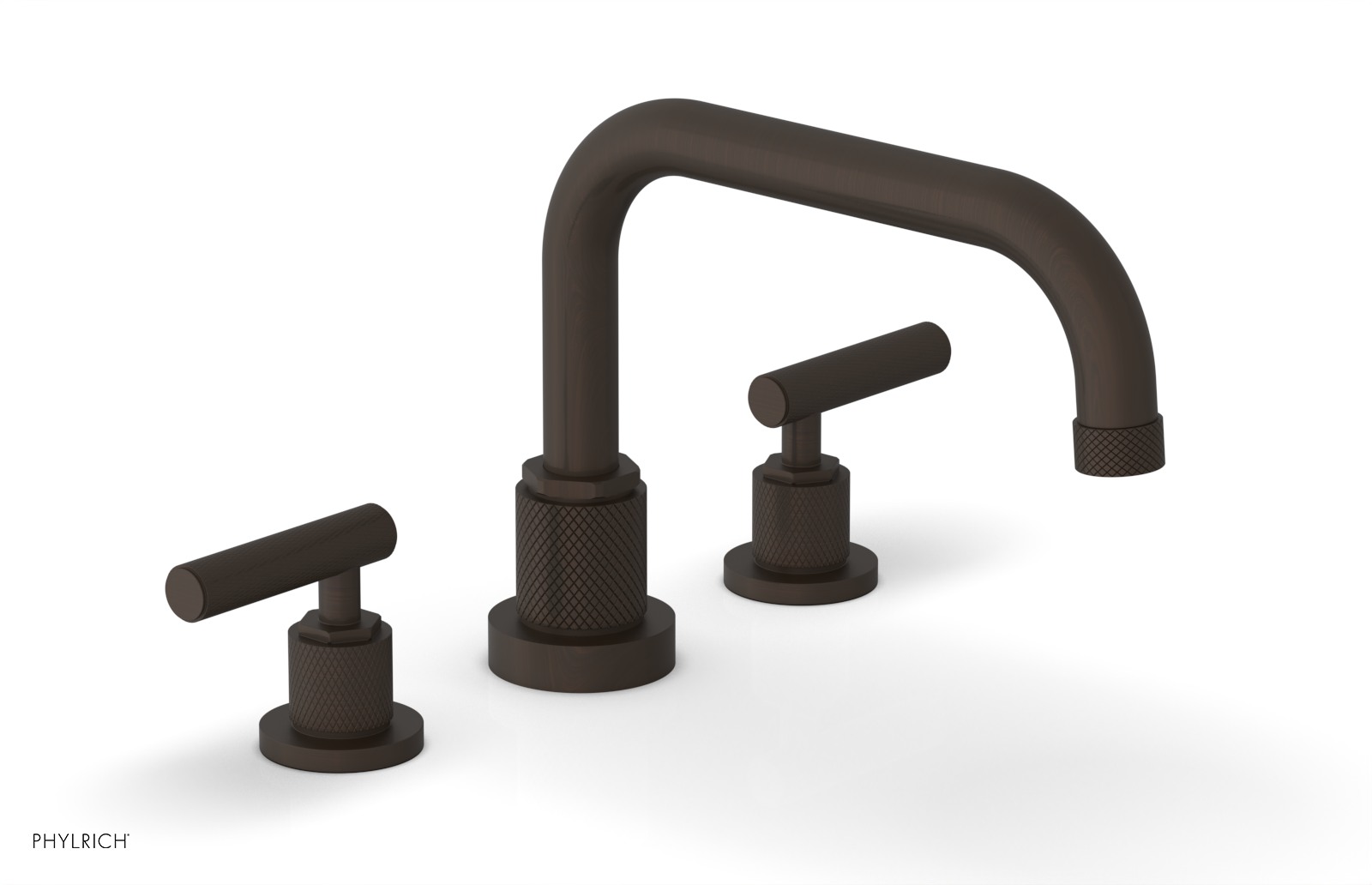 Phylrich Dustrie Knurled Deck Tub Set with Lever Handles by Phylrich