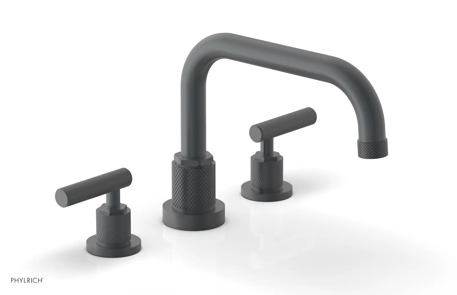 Phylrich Dustrie Knurled Deck Tub Set with Lever Handles by Phylrich