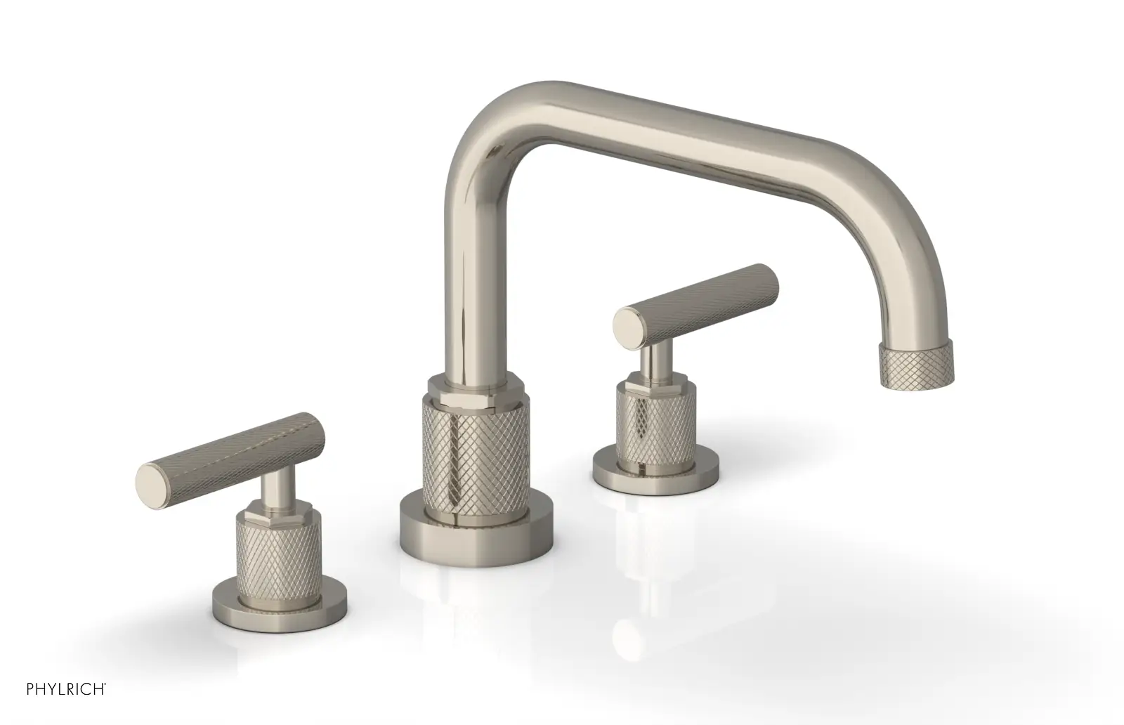 Phylrich Dustrie Knurled Deck Tub Set with Lever Handles by Phylrich