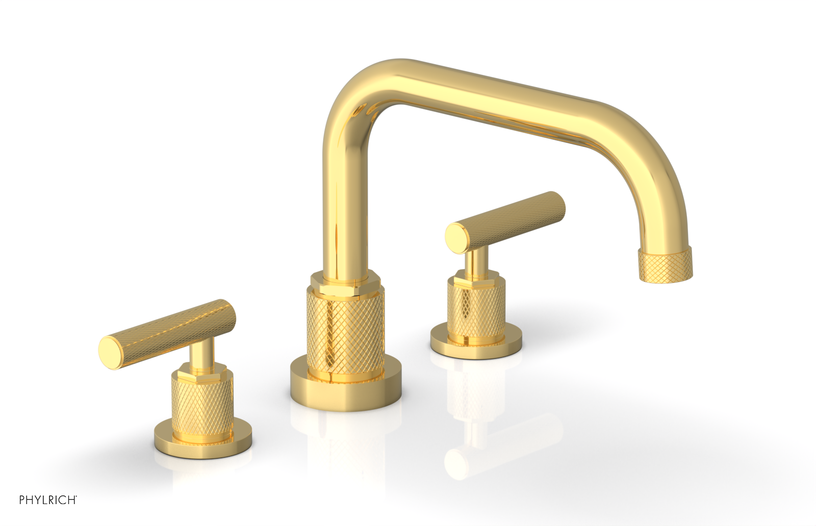 Phylrich Dustrie Knurled Deck Tub Set with Lever Handles by Phylrich