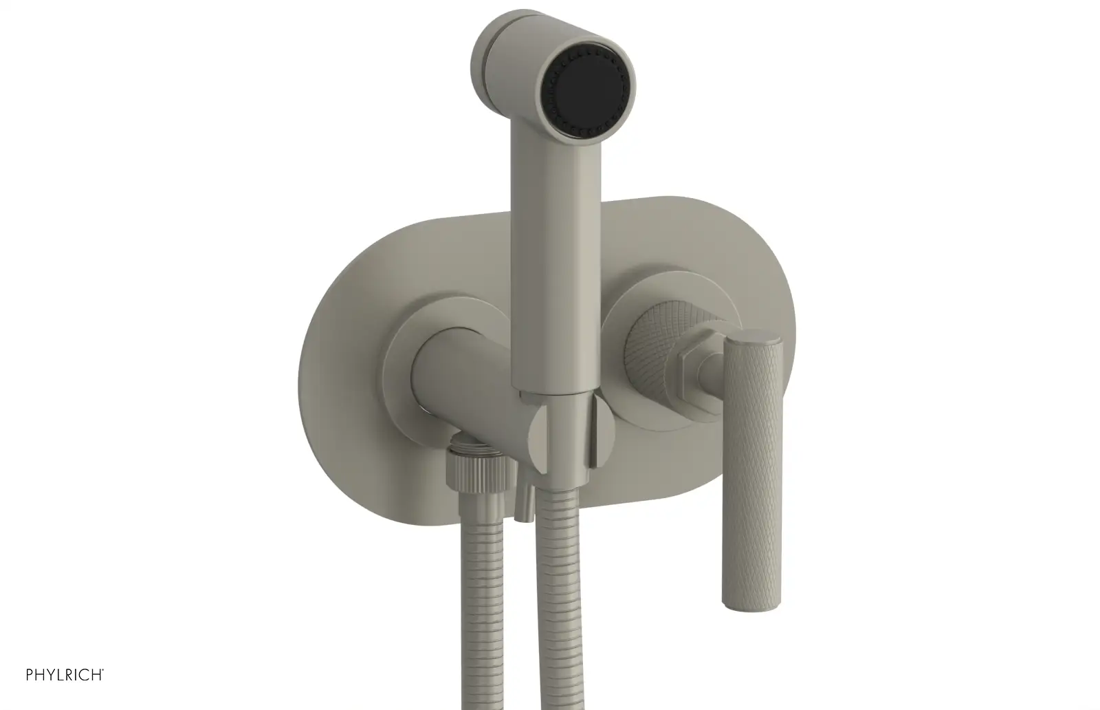 Phylrich Dustrie Knurled Wall Mounted Bidet with Lever Handle by Phylrich