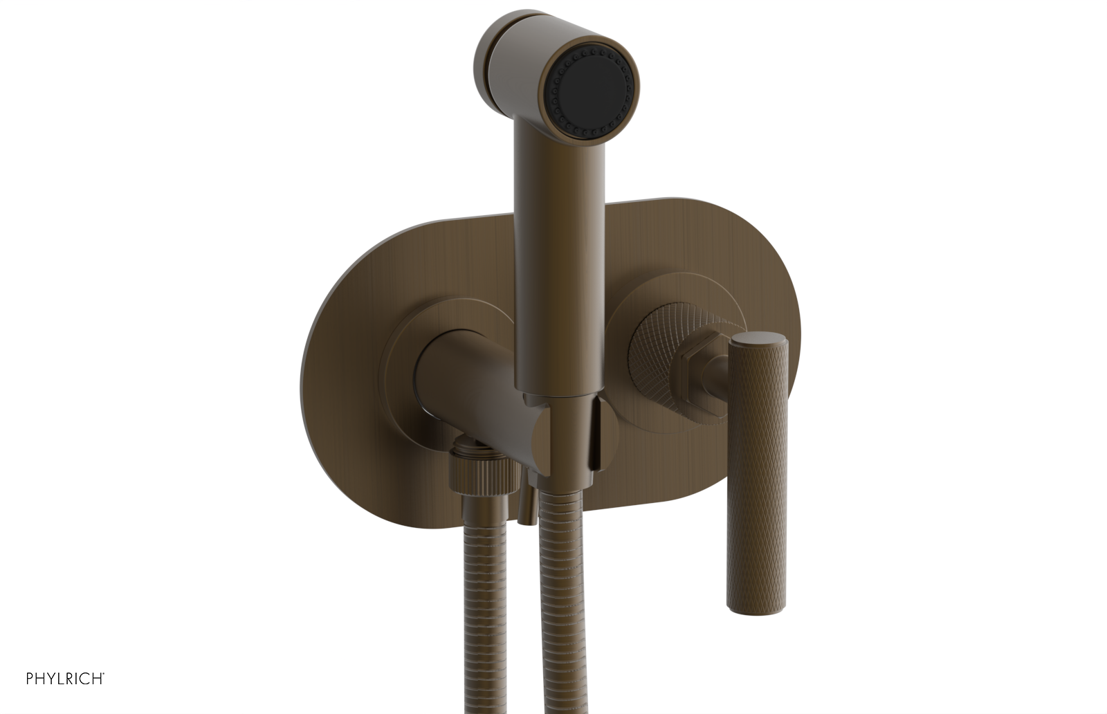 Phylrich Dustrie Knurled Wall Mounted Bidet with Lever Handle