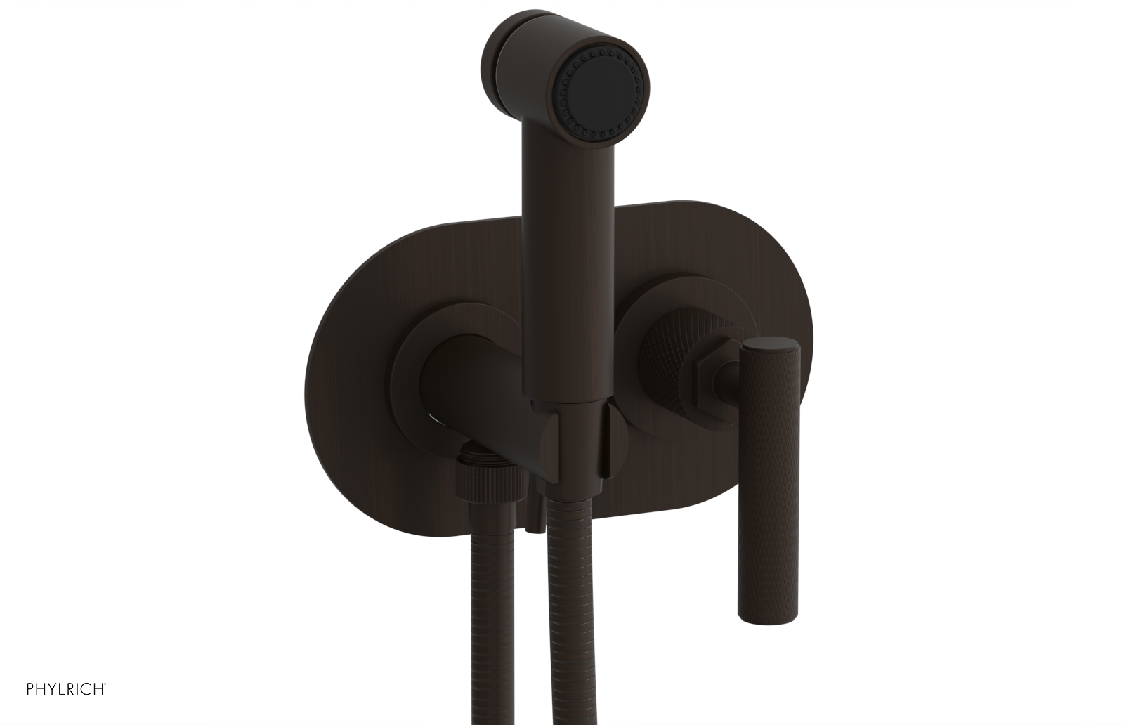 Phylrich Dustrie Knurled Wall Mounted Bidet with Lever Handle by Phylrich