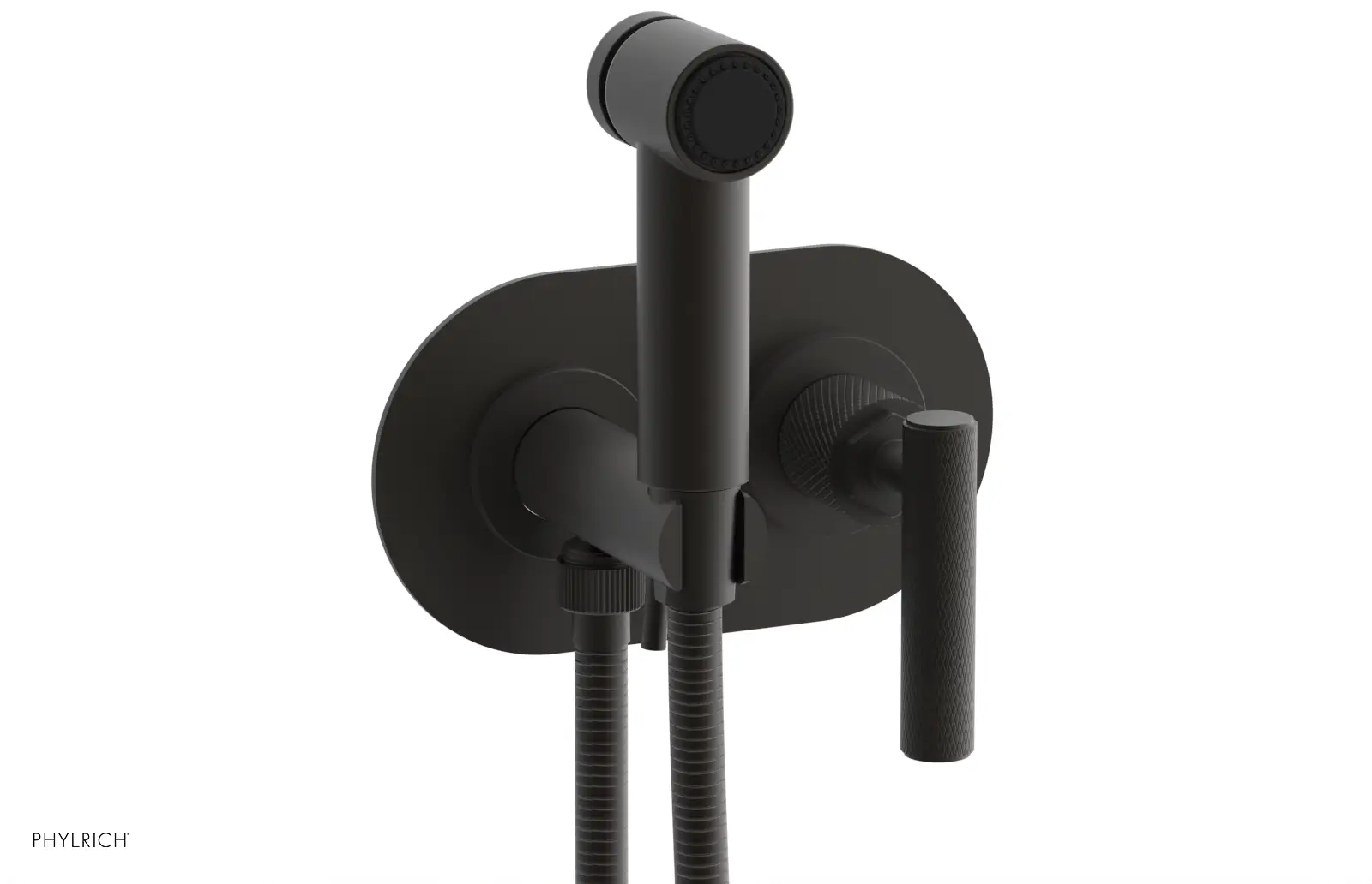Phylrich Dustrie Knurled Wall Mounted Bidet with Lever Handle by Phylrich