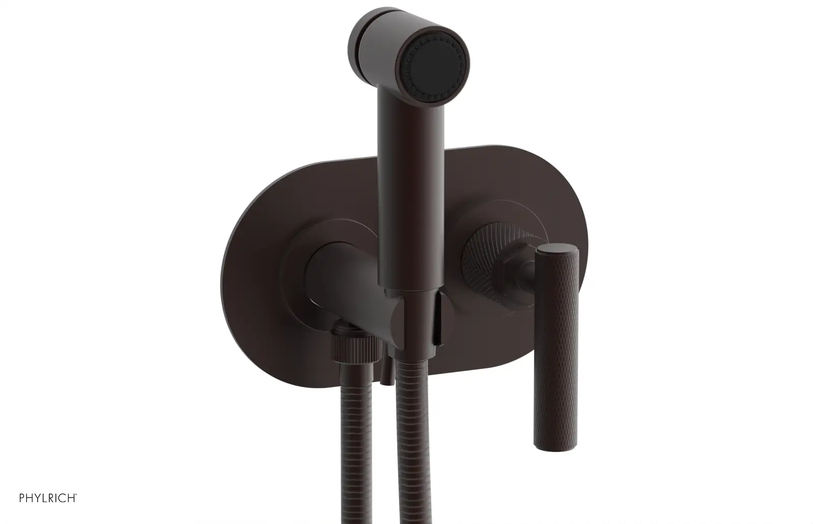 Phylrich Dustrie Knurled Wall Mounted Bidet with Lever Handle by Phylrich