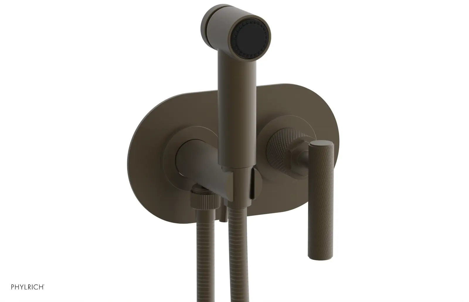 Phylrich Dustrie Knurled Wall Mounted Bidet with Lever Handle by Phylrich