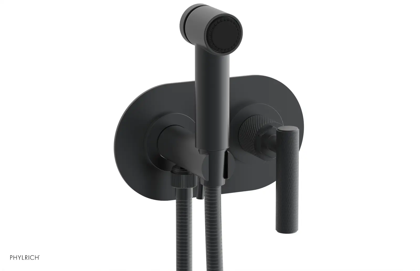 Phylrich Dustrie Knurled Wall Mounted Bidet with Lever Handle by Phylrich