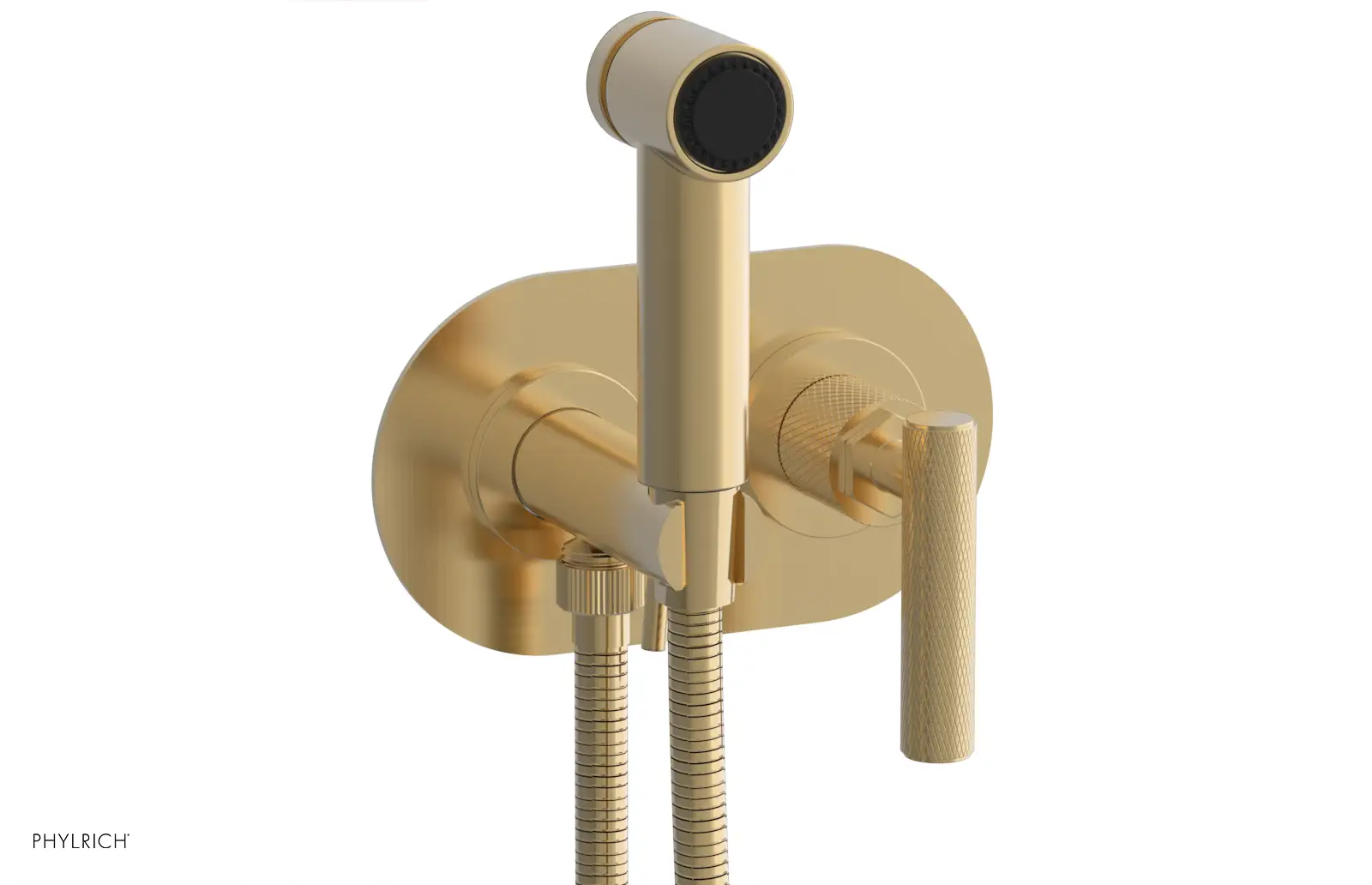 Phylrich Dustrie Knurled Wall Mounted Bidet with Lever Handle by Phylrich