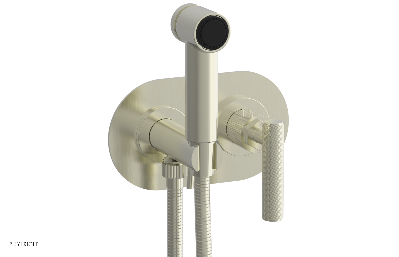 Phylrich Dustrie Knurled Wall Mounted Bidet with Lever Handle