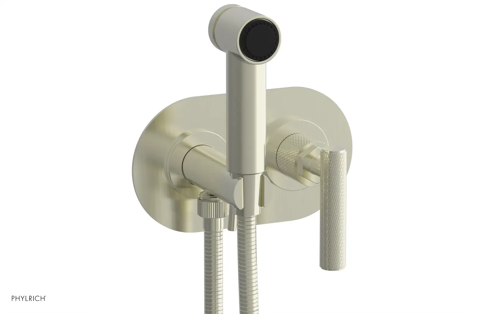 Phylrich Dustrie Knurled Wall Mounted Bidet with Lever Handle by Phylrich