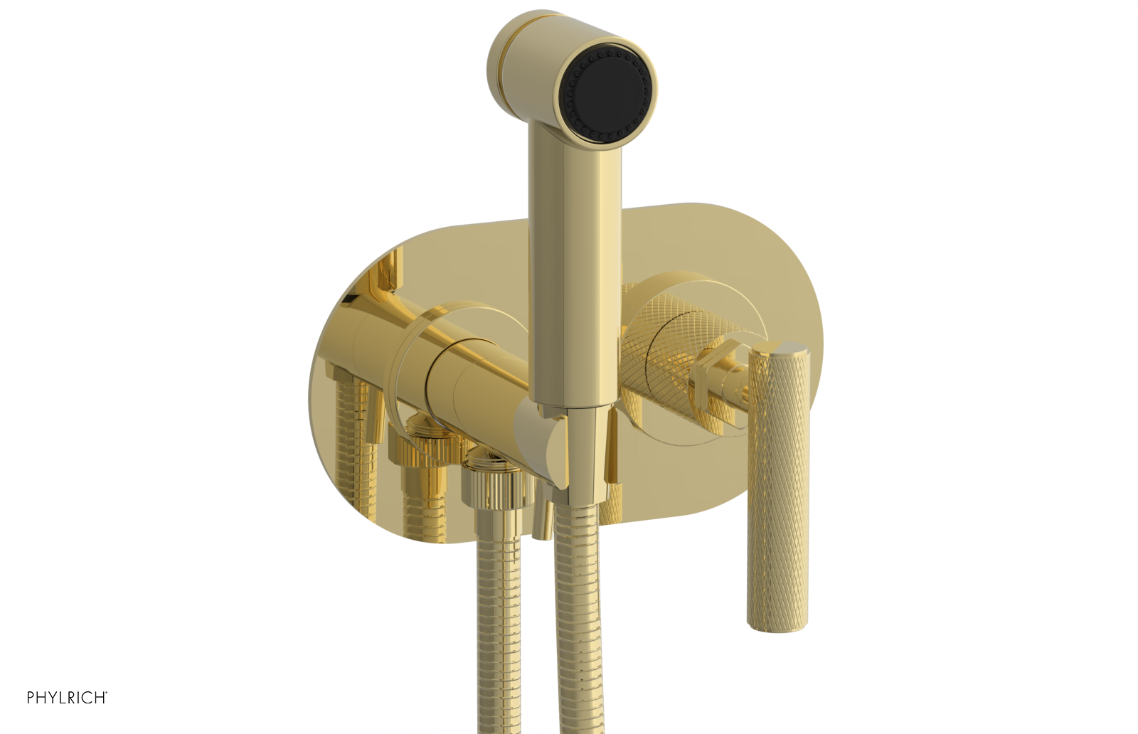 Phylrich Dustrie Knurled Wall Mounted Bidet with Lever Handle