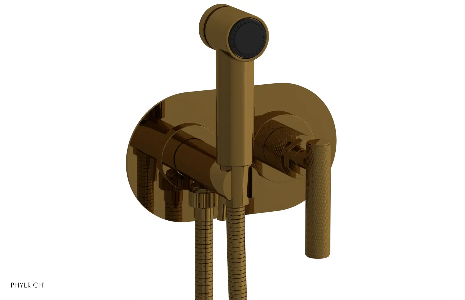 Phylrich Dustrie Knurled Wall Mounted Bidet with Lever Handle by Phylrich