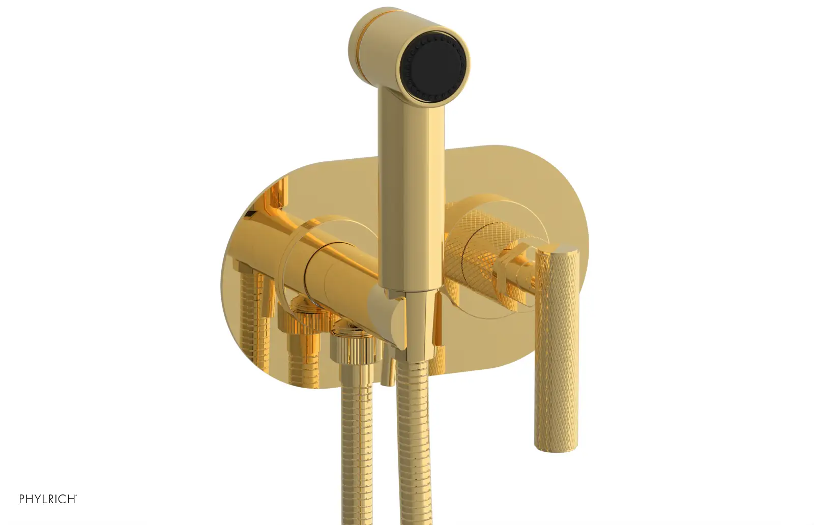 Phylrich Dustrie Knurled Wall Mounted Bidet with Lever Handle by Phylrich
