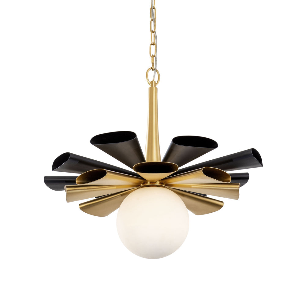 matte black/french gold pendant light