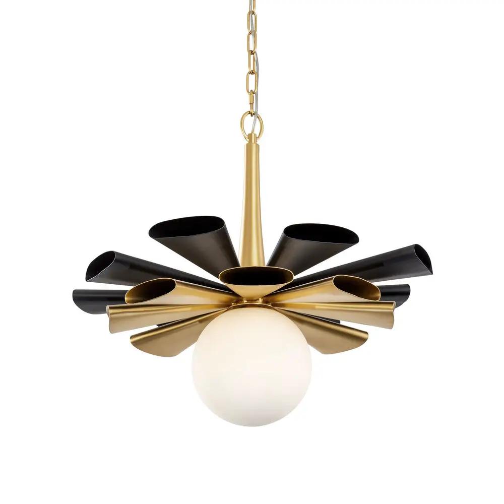 matte black/french gold pendant light