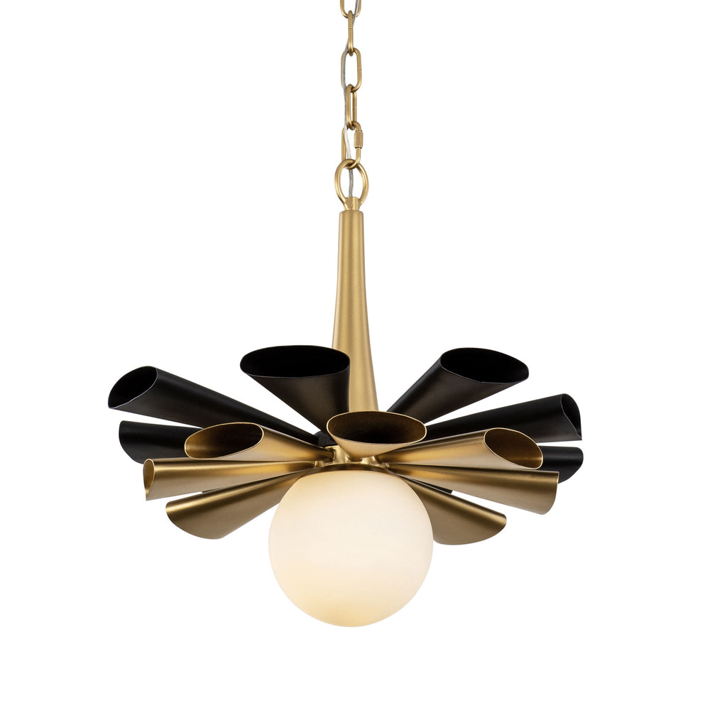 matte black/french gold pendant light