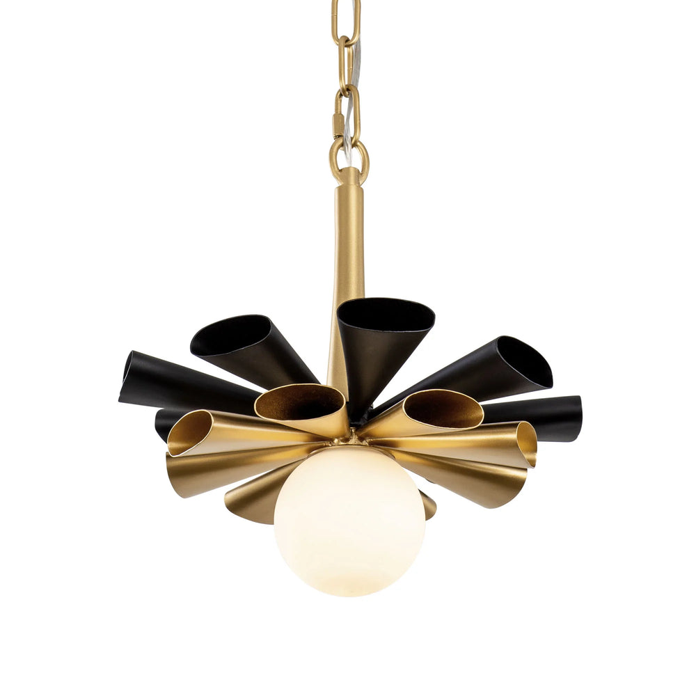 matte black/french gold pendant light