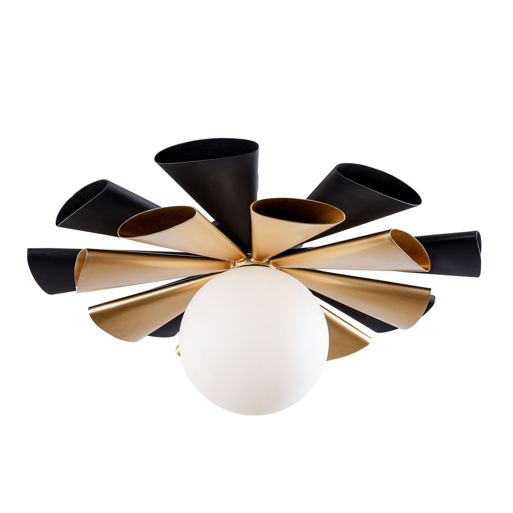 matte black/french gold ceiling mount light