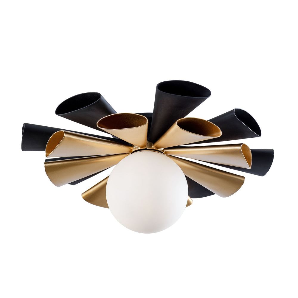 matte black/french gold ceiling mount light