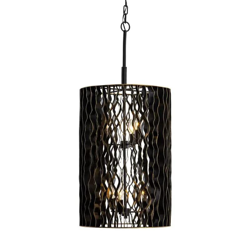 matte black/french gold pendant light
