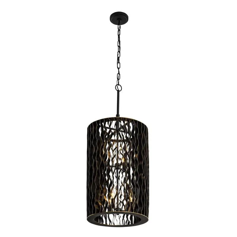 matte black/french gold pendant light