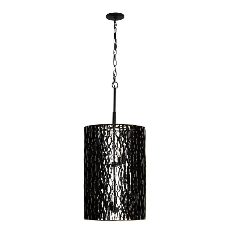matte black/french gold pendant light