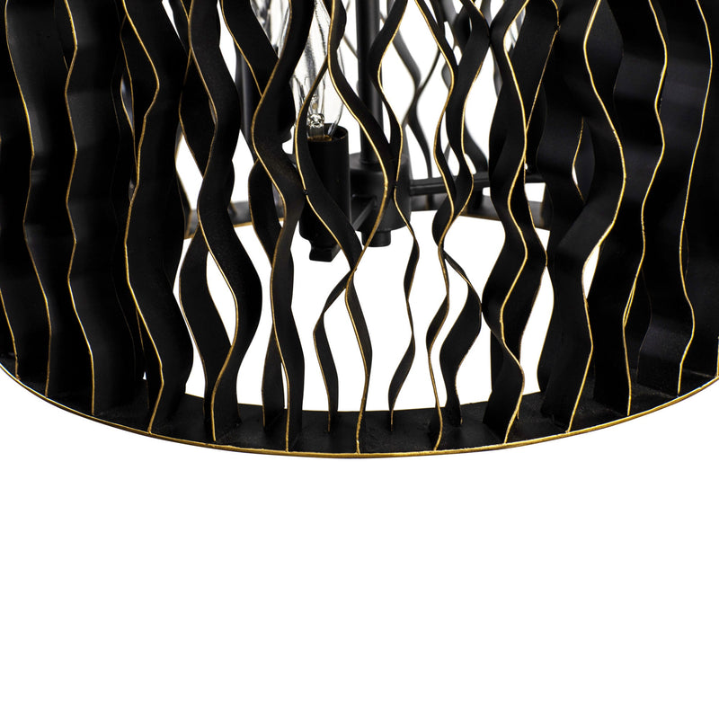 matte black/french gold pendant light