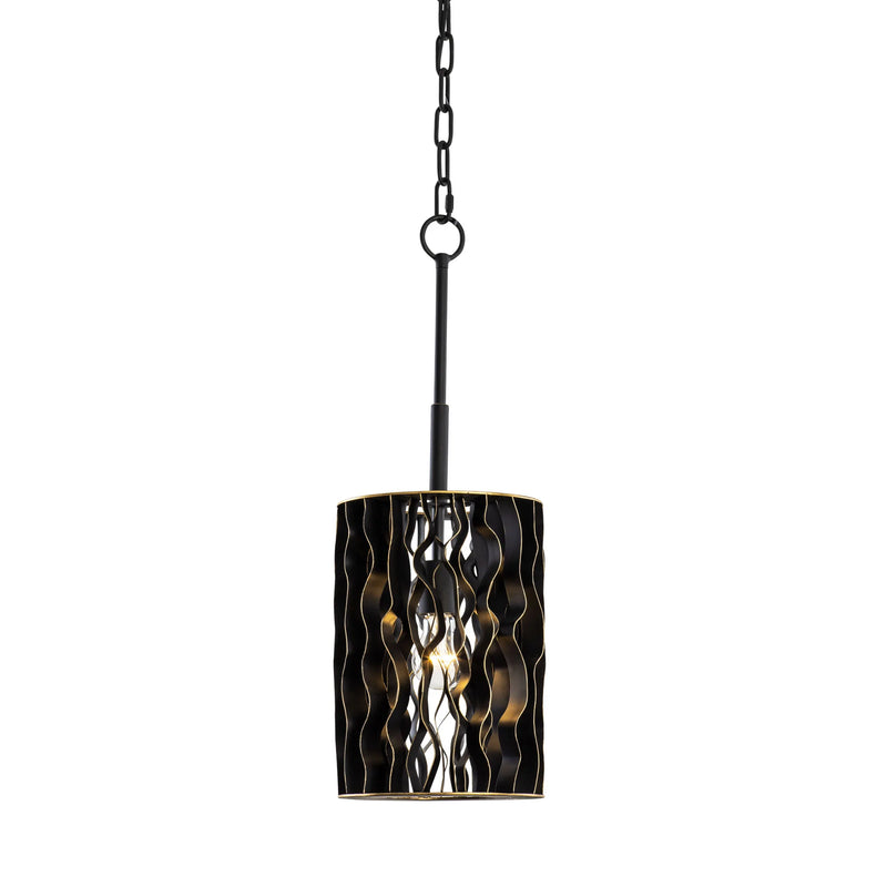 matte black/french gold pendant light