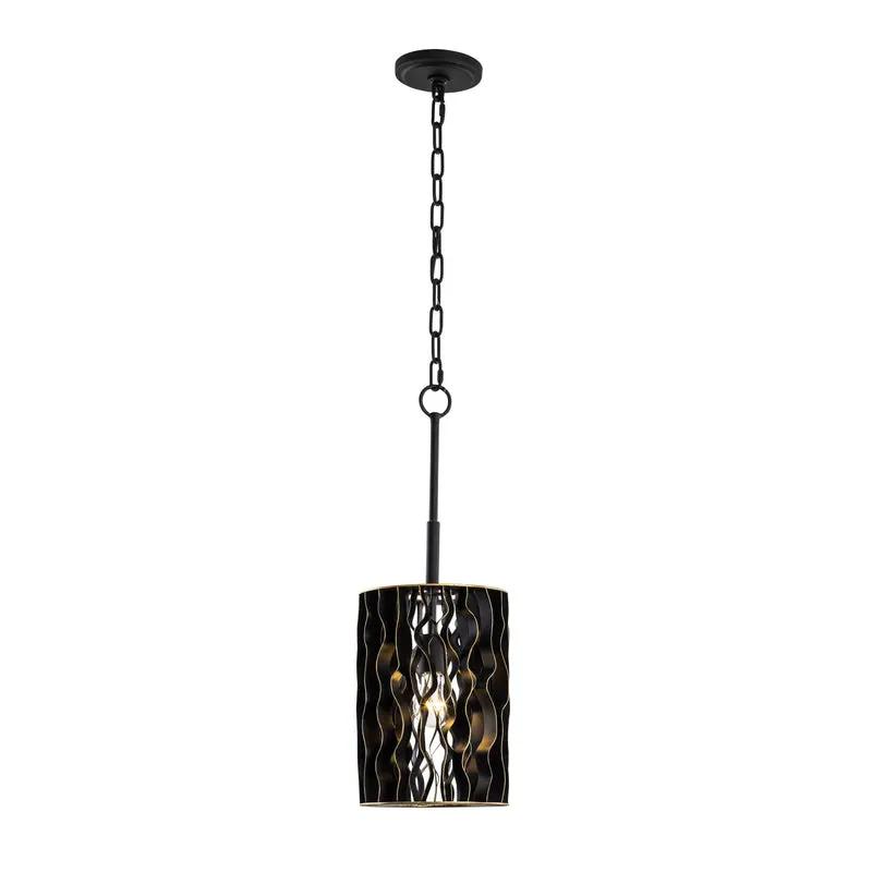 matte black/french gold pendant light