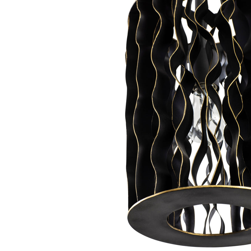 matte black/french gold pendant light
