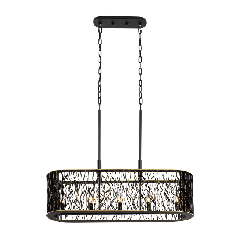 matte black/french gold pendant light