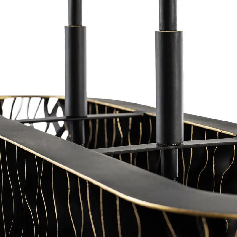 matte black/french gold pendant light
