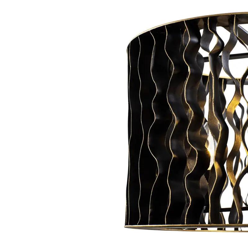 matte black/french gold pendant light